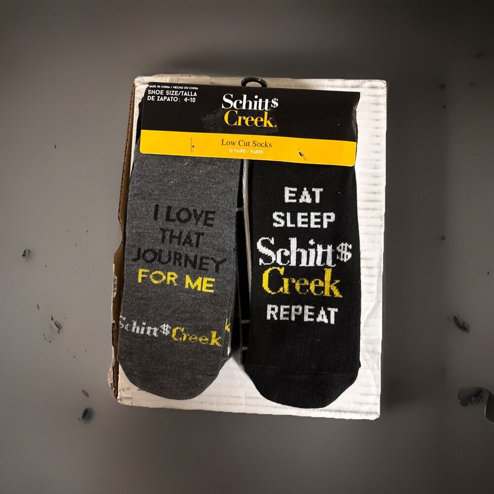 NEW SCHITT’S CREEK LADIES 10 Pair Of Low Cut Socks FOLD IN THE CHEESE, EW DAVID